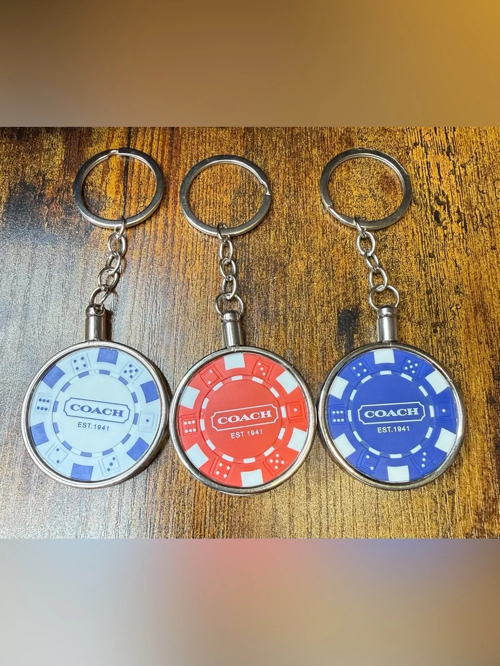 Poker Chip Keychain with Coach poker chips